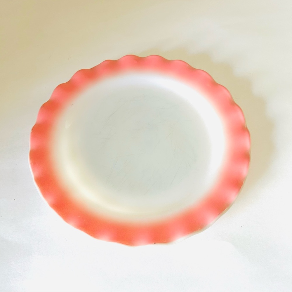 Vintage hazel atlas crinoline pink ripple plate